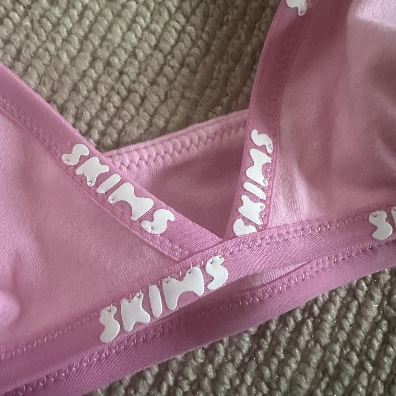 Skims Bubblegum Cotton Logo Triangle Bralette From Depop 