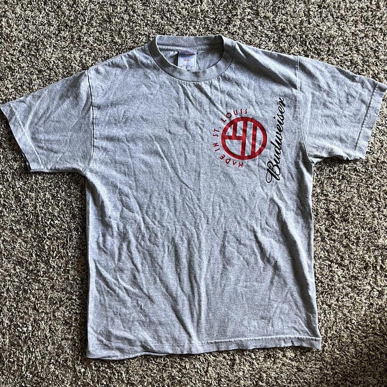 grey budweiser t shirt