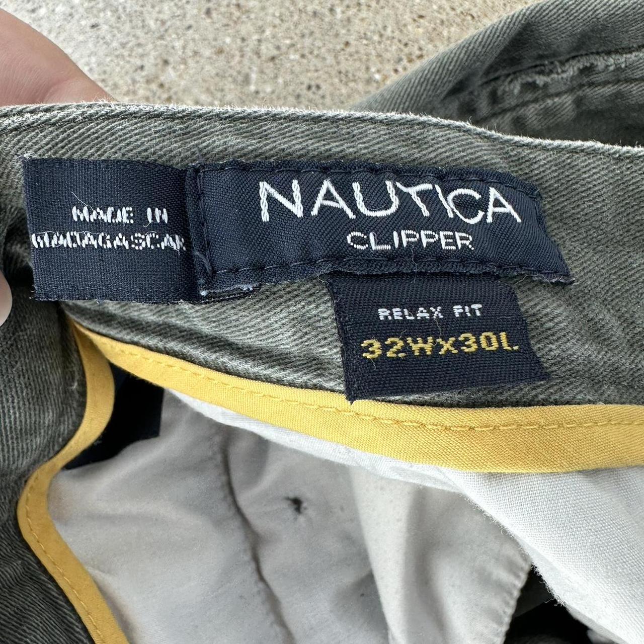 Nautica Men's Grey and Green Trousers (4)