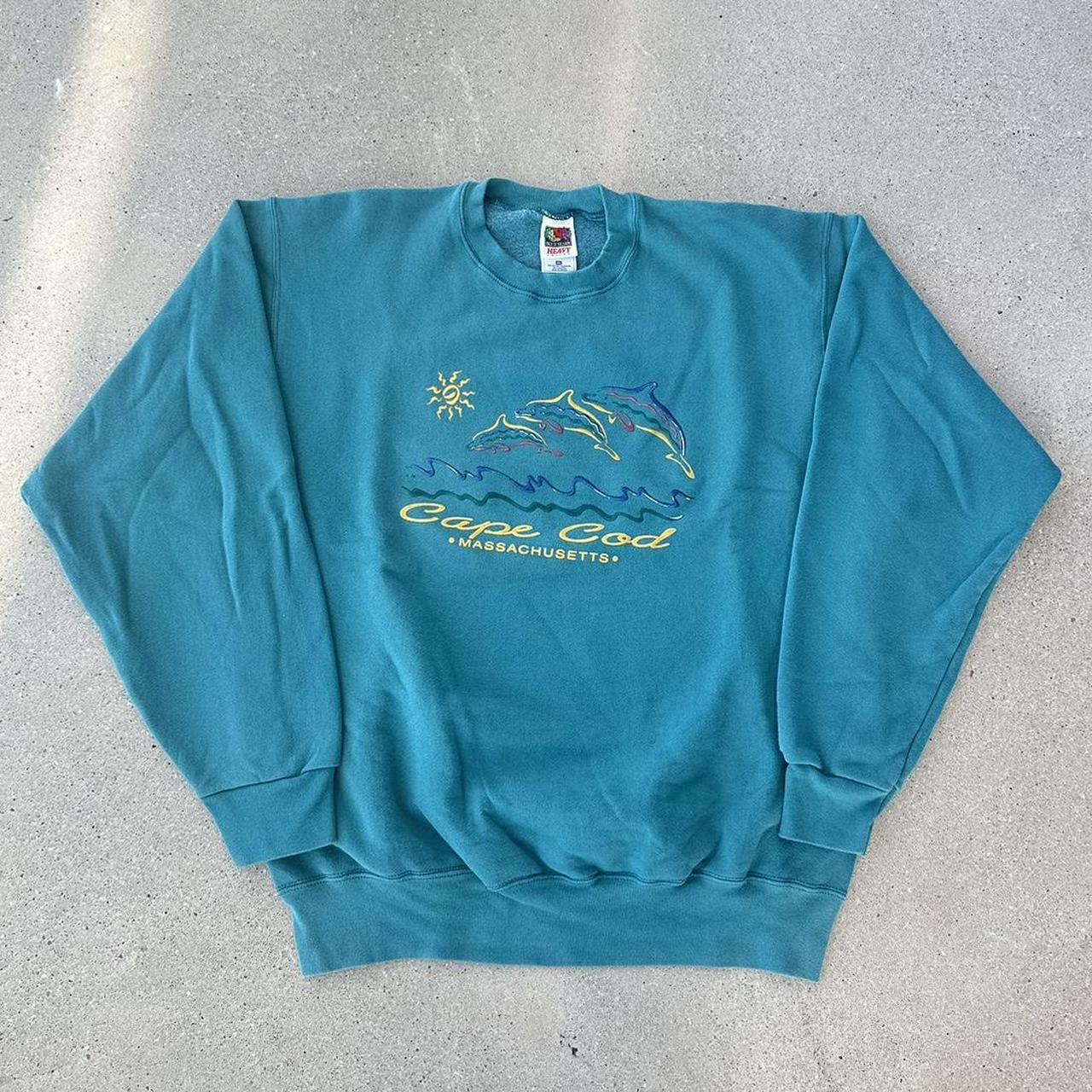 Vintage Cape Cod puffy paint dolphins sweatshirt 🤠... - Depop