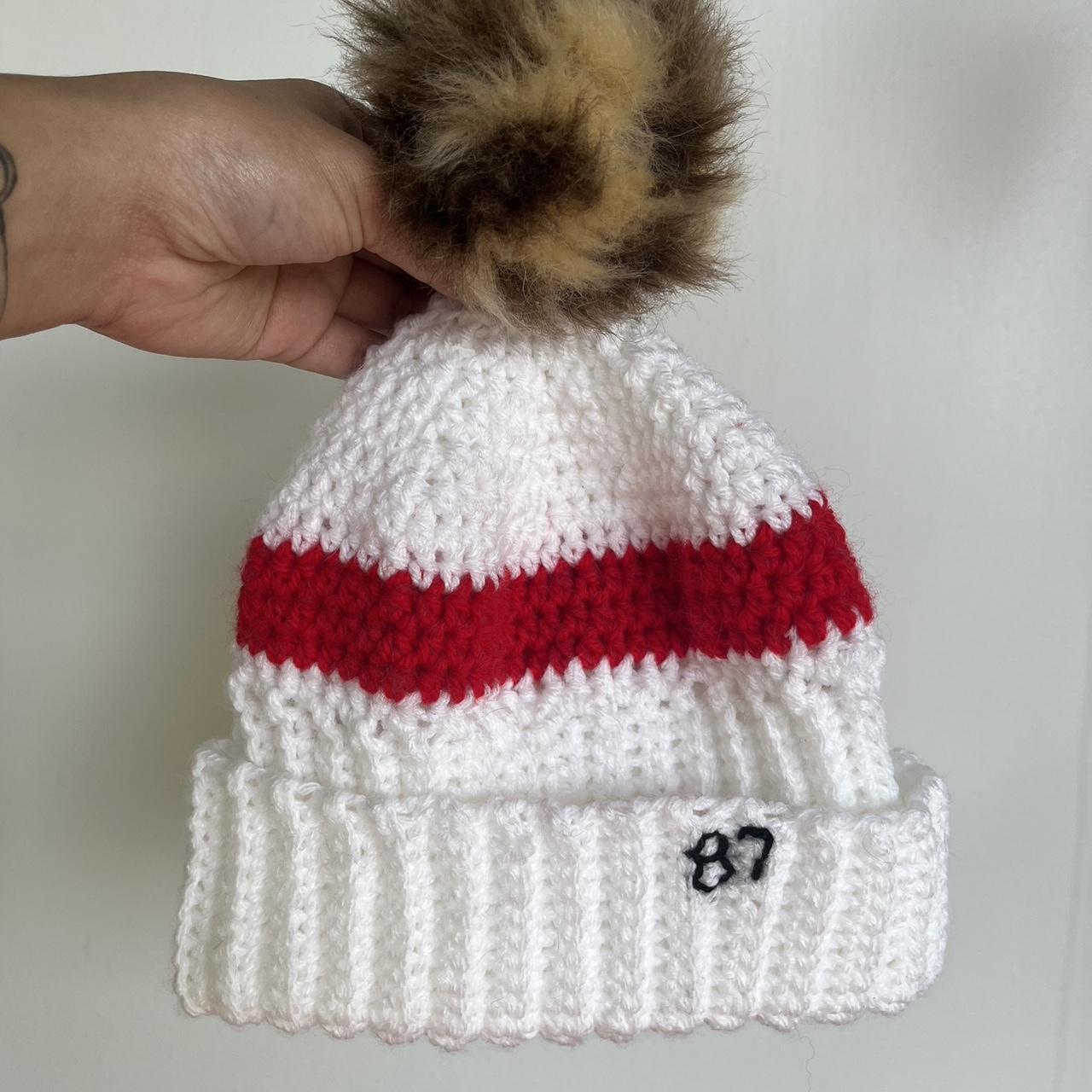 Women's Red and White Hat