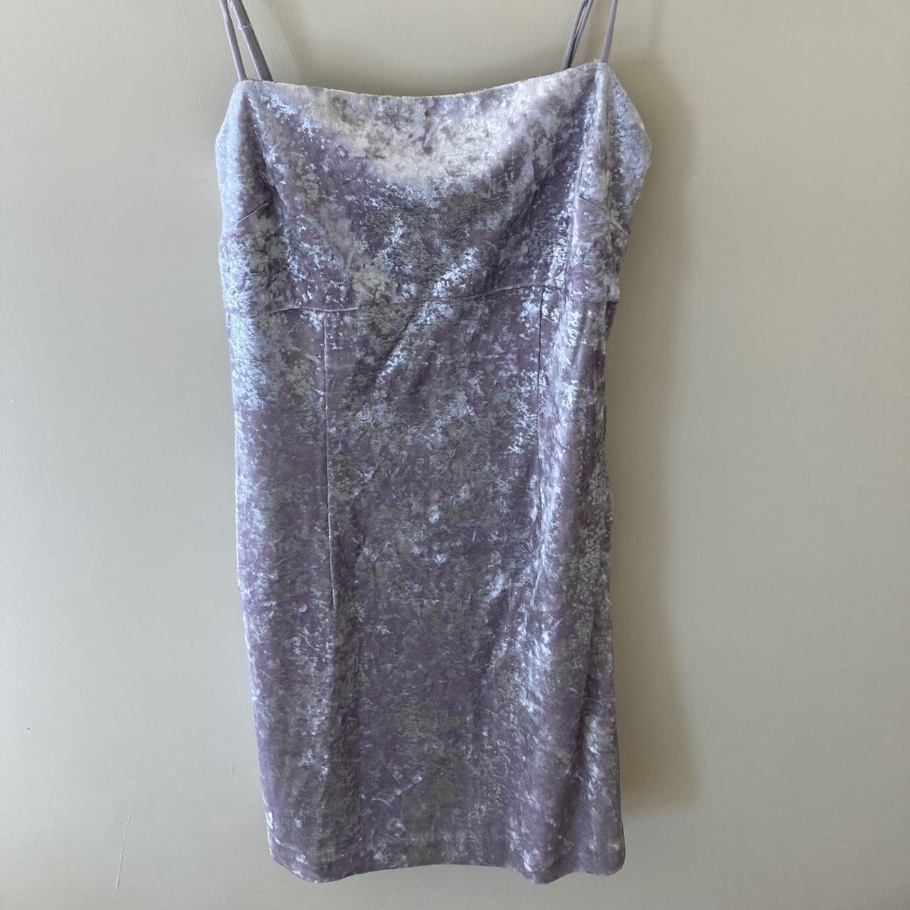 Forever 21 Crushed Velvet Purple Silver Mini Dress Depop