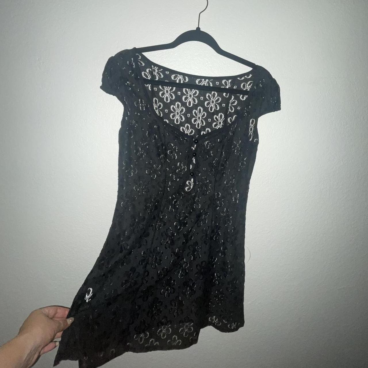 black lace mini dress 🖤 lana del rey witchy... - Depop