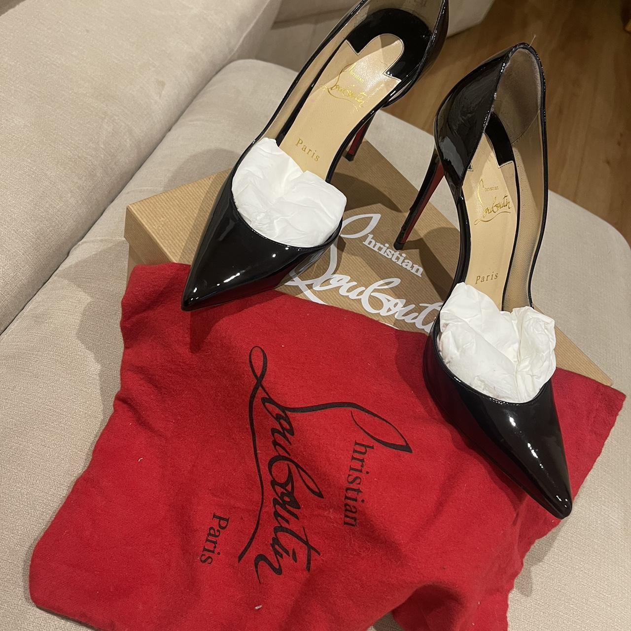 Ladies Christian Louboutin Iriza Heels Red Rubber... - Depop