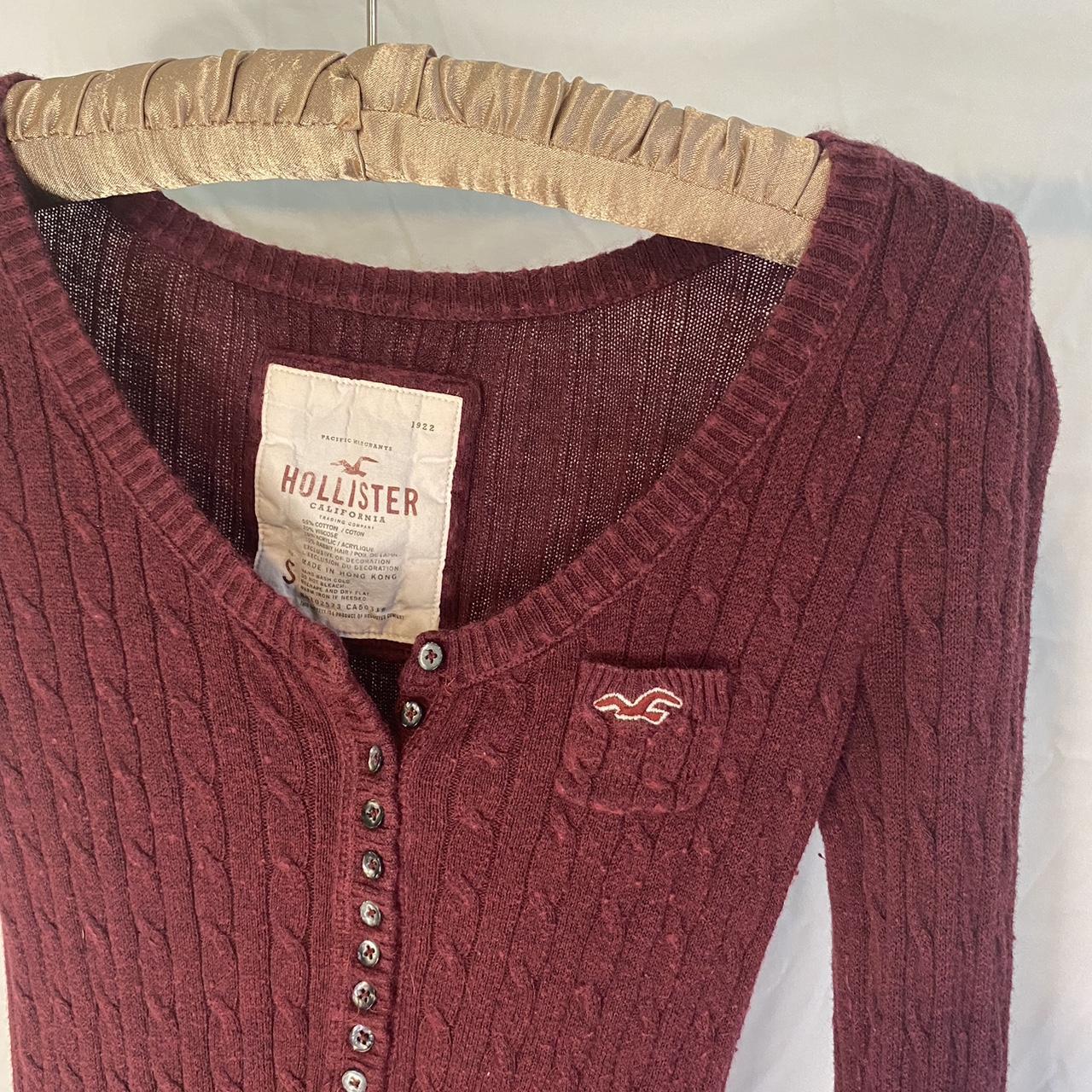 Hollister Co. Women's Burgundy Blouse | Depop