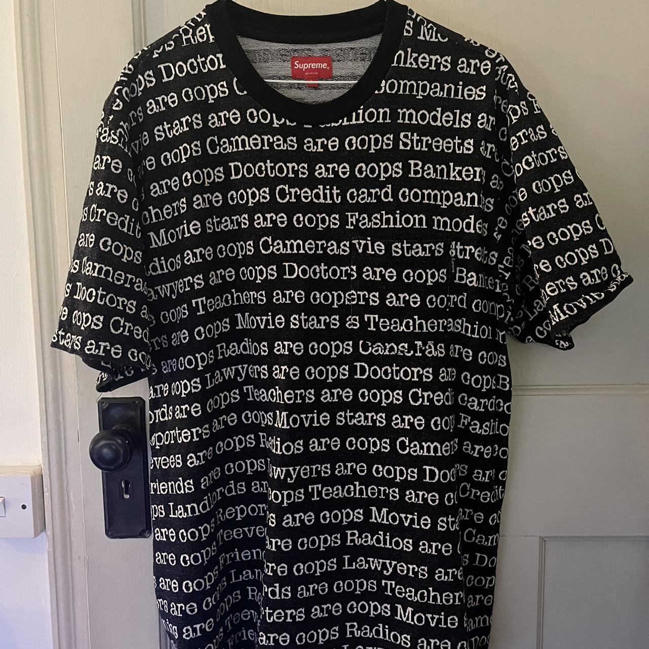 Supreme Jacquard Cops Pocket purchases Tee Shirt