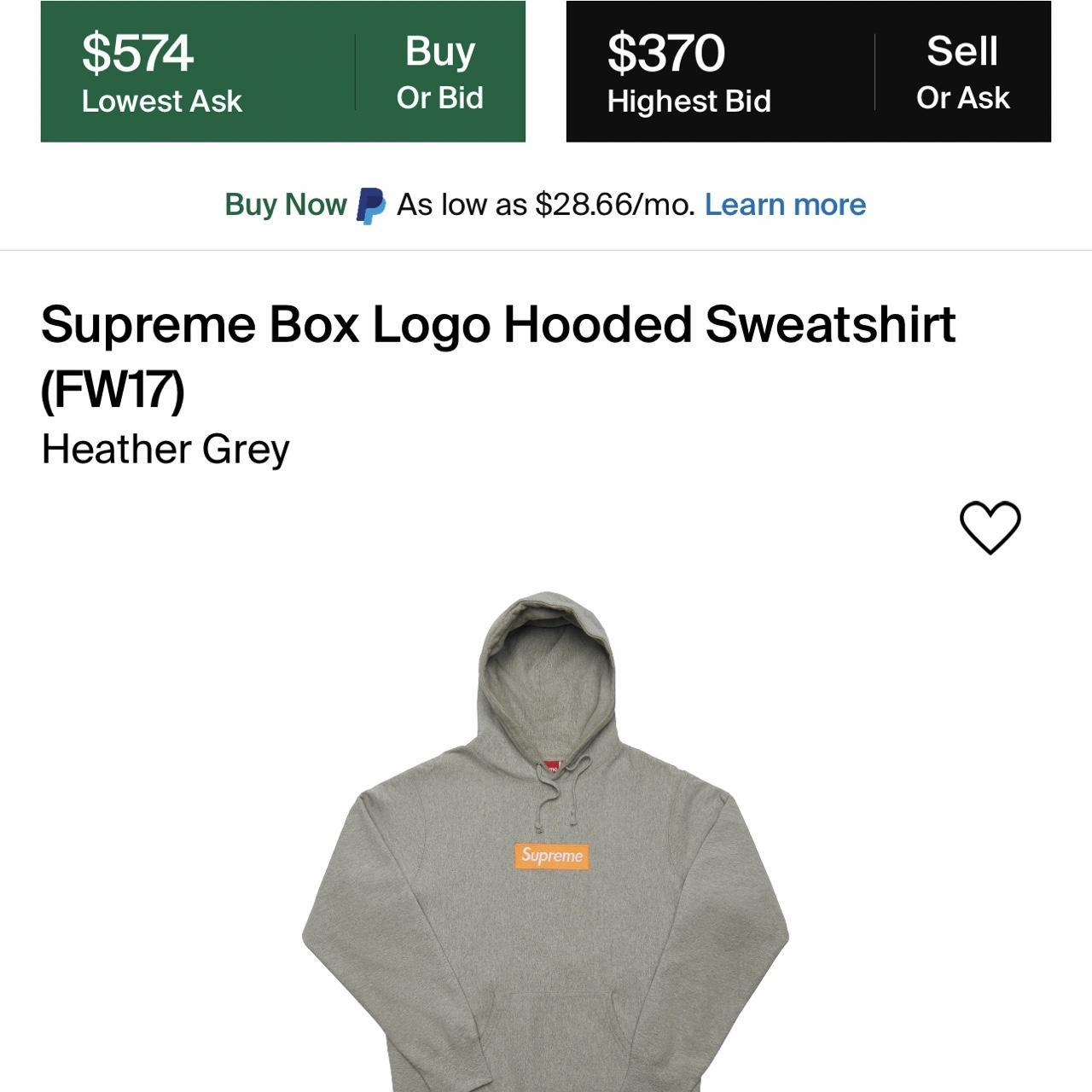 Supreme Box Logo Hooded Sweatshirt (FW17) Heather Grey