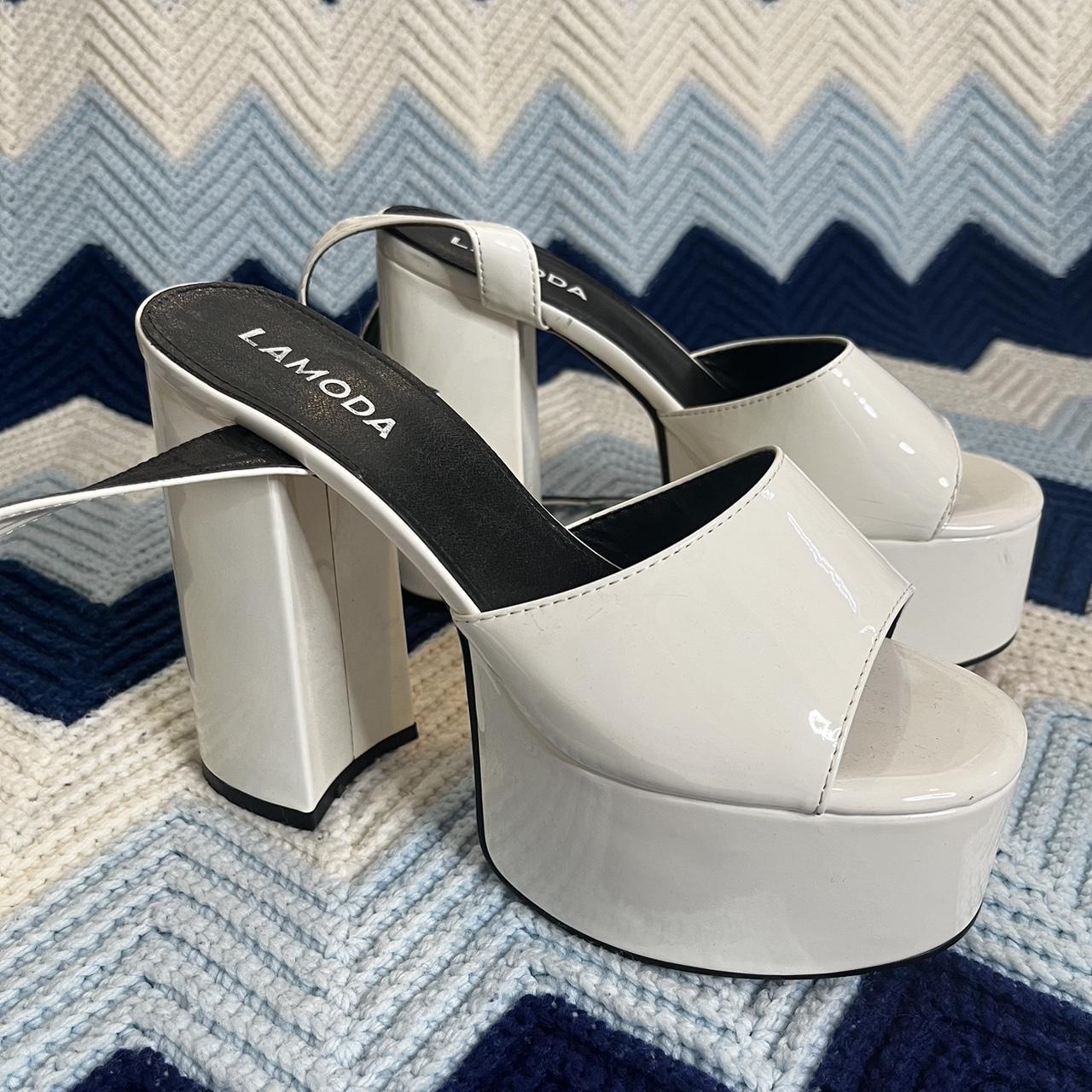 lamoda white platform heels