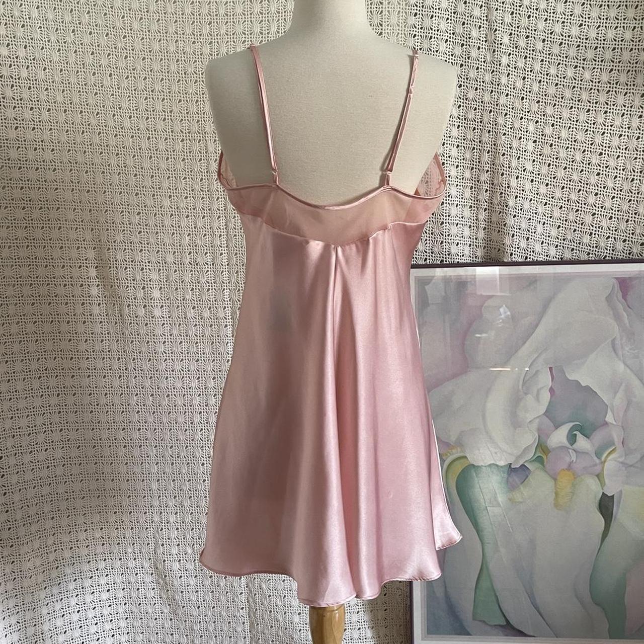 Vintage Jaclyn Smith Baby Pink Slip Dress With Mesh Depop