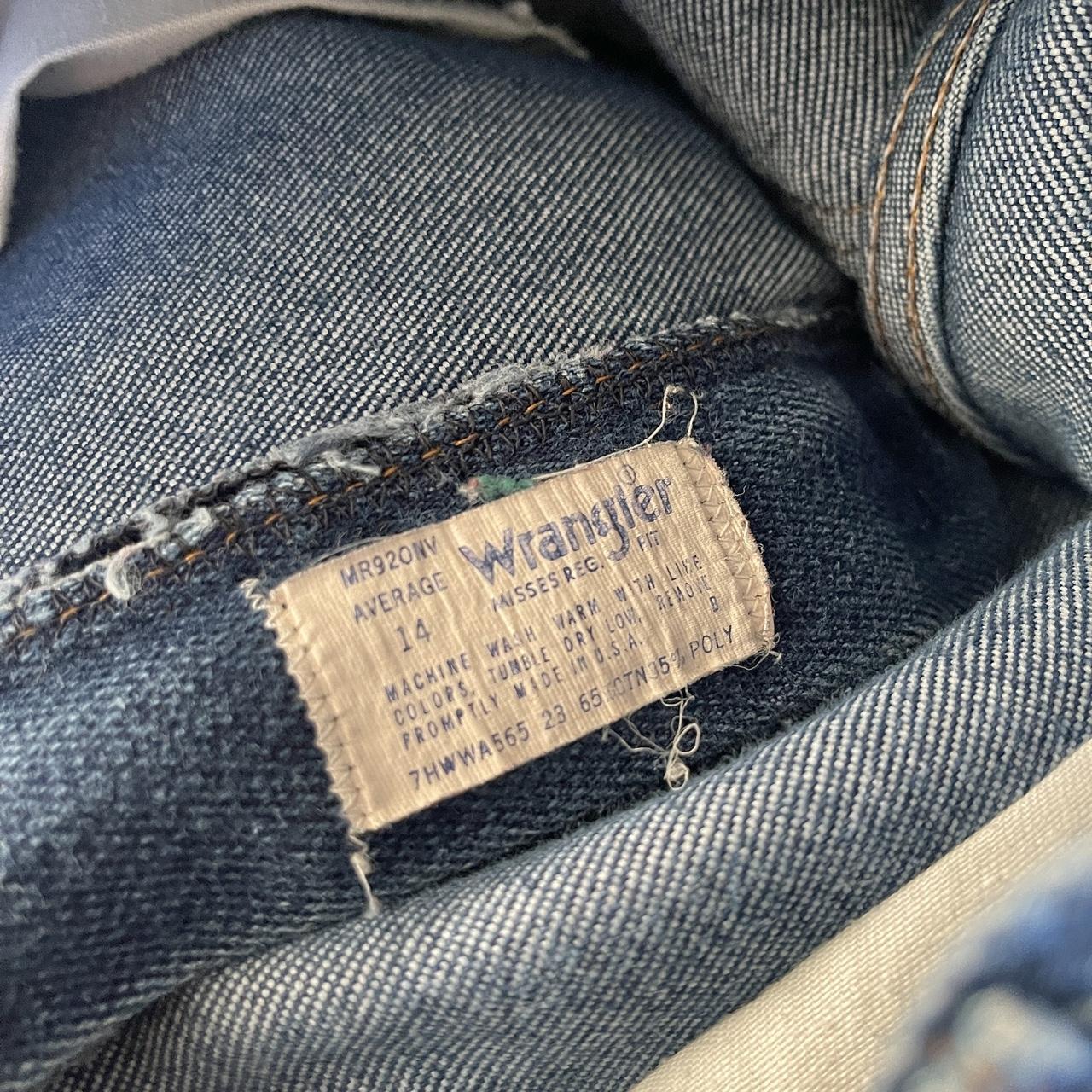 1970s vintage medium wash Wrangler jeans. High... - Depop