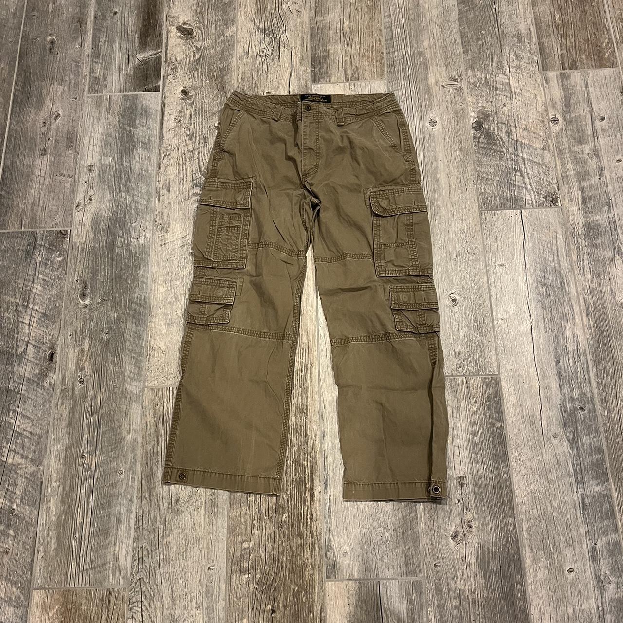 vintage army surplus cargo pants khaki color with... - Depop