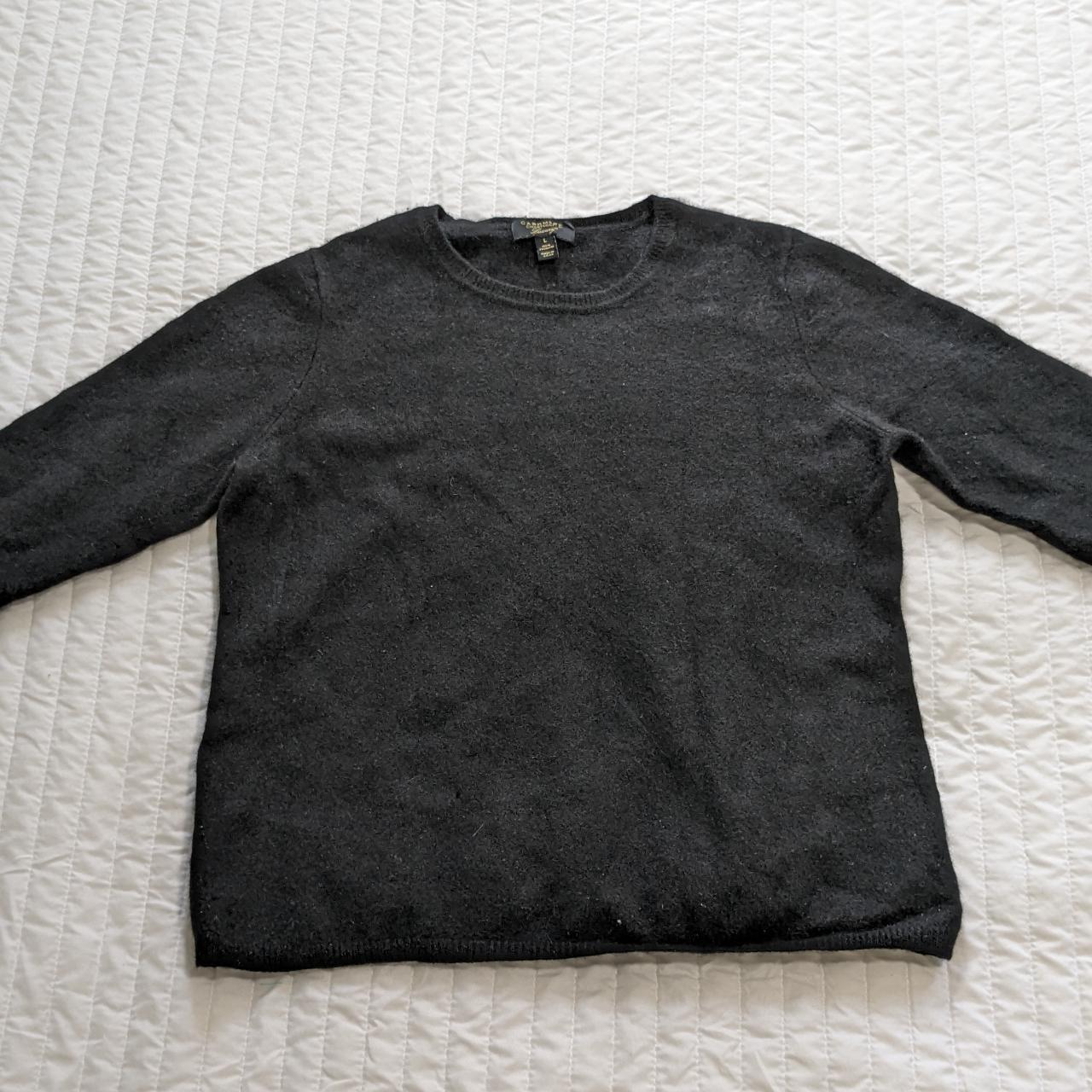 Charter Club 100% Cashmere Black Crew Neck Sweater... - Depop