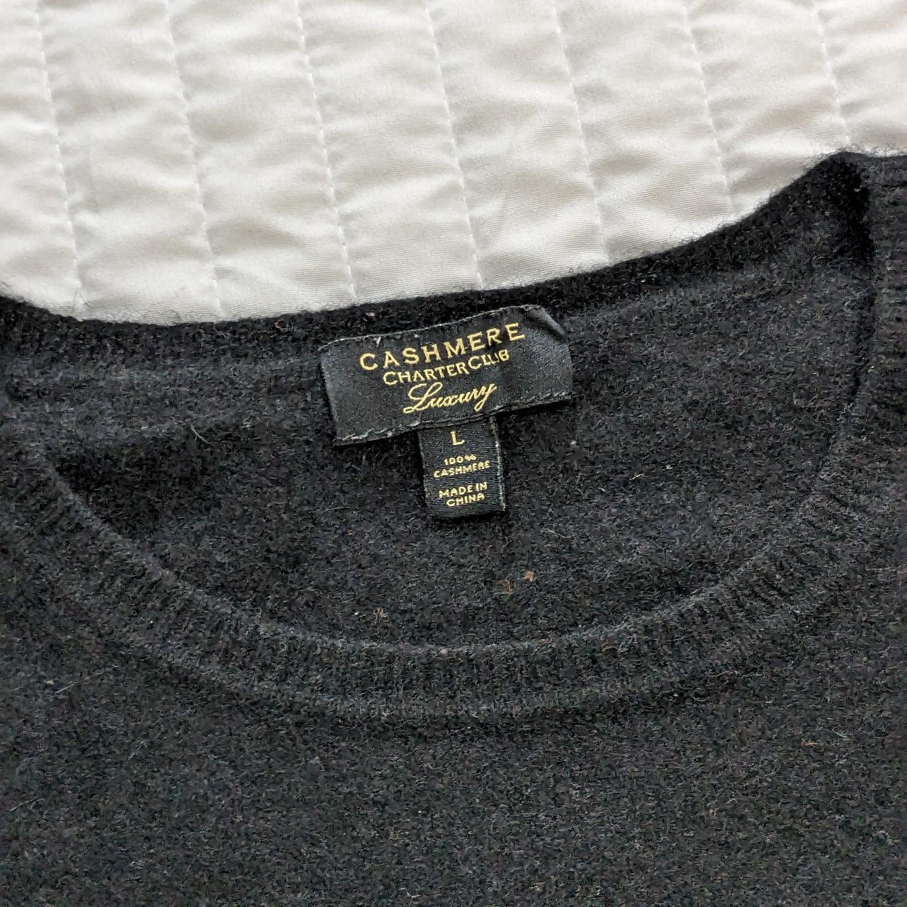 Charter Club 100% Cashmere Black Crew Neck Sweater... - Depop