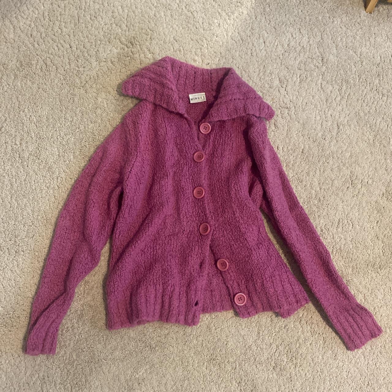 Women's Pink And Purple Cardigan 