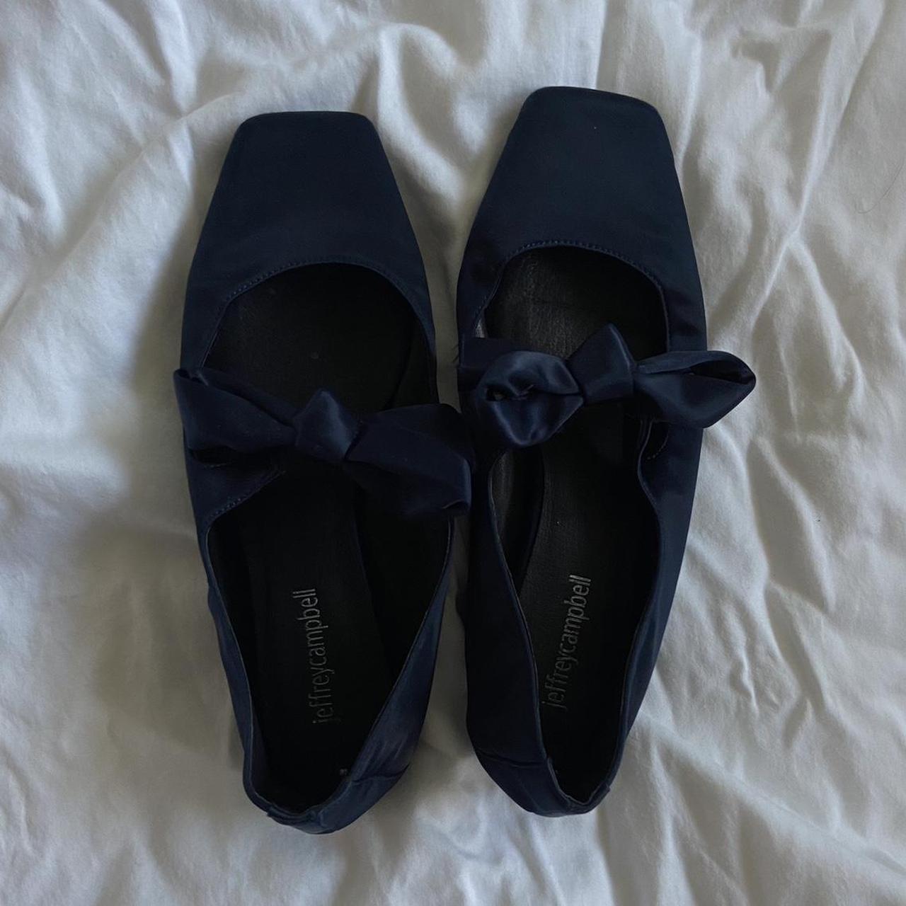 blue jeffrey campbell bow ballet flats 🩰🎀... - Depop