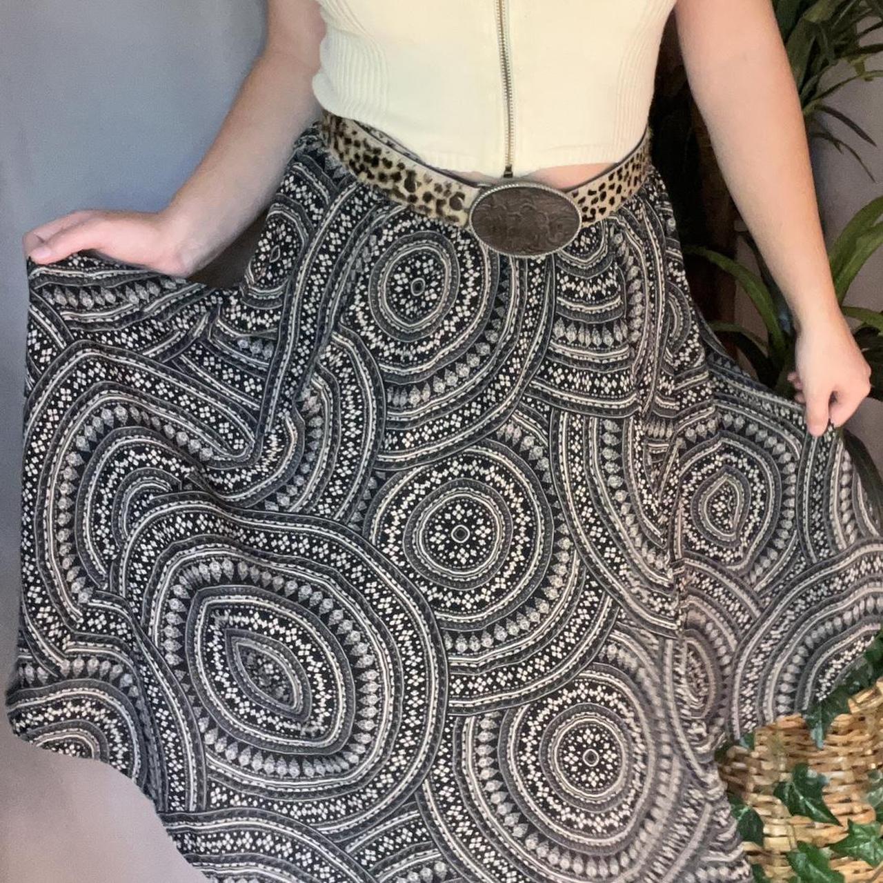 Black and white hippy skirts best sale