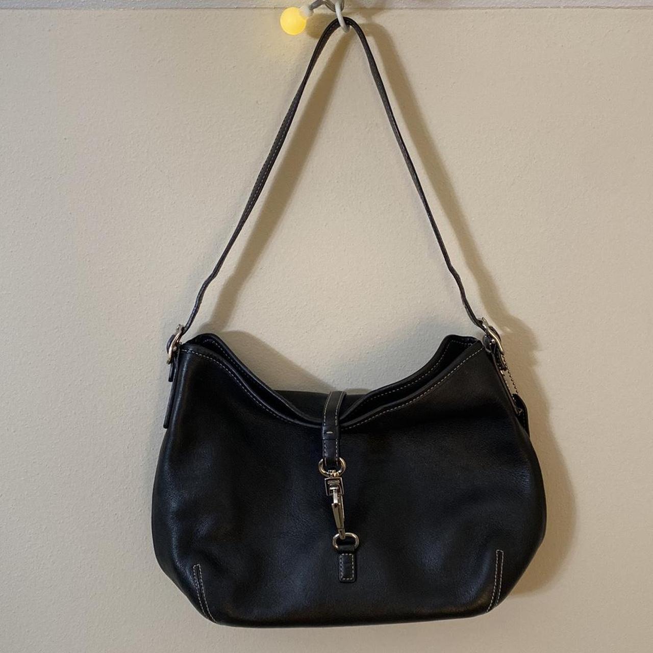 Small black leather coach shoulder bag Excellent... - Depop