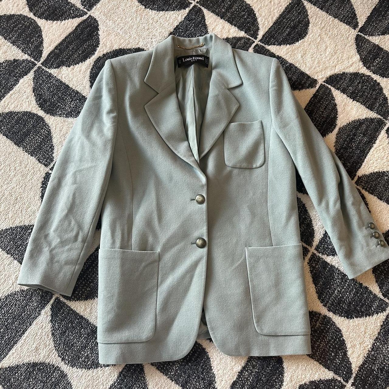 Vintage Louis Feraud Checked Pattern Wool Blazer Jacket in 