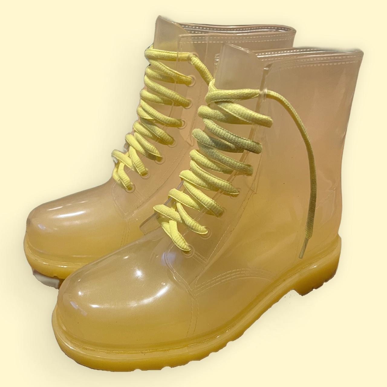 Clear and yellow boots #y2k #kidcore #indie Depop