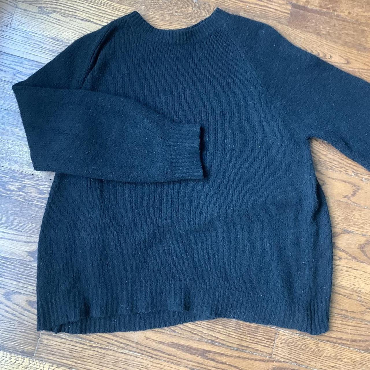 Mango Women's Sweater Black L – Black knit Mango oversized