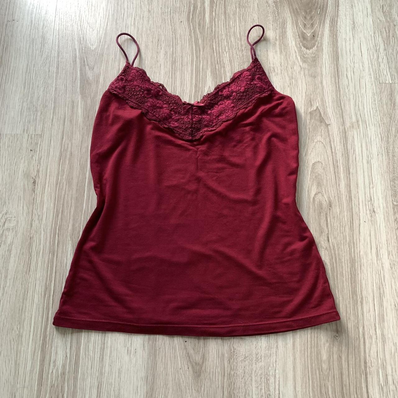 Jigsaw Women's Burgundy and Red Vests-tanks-camis | Depop