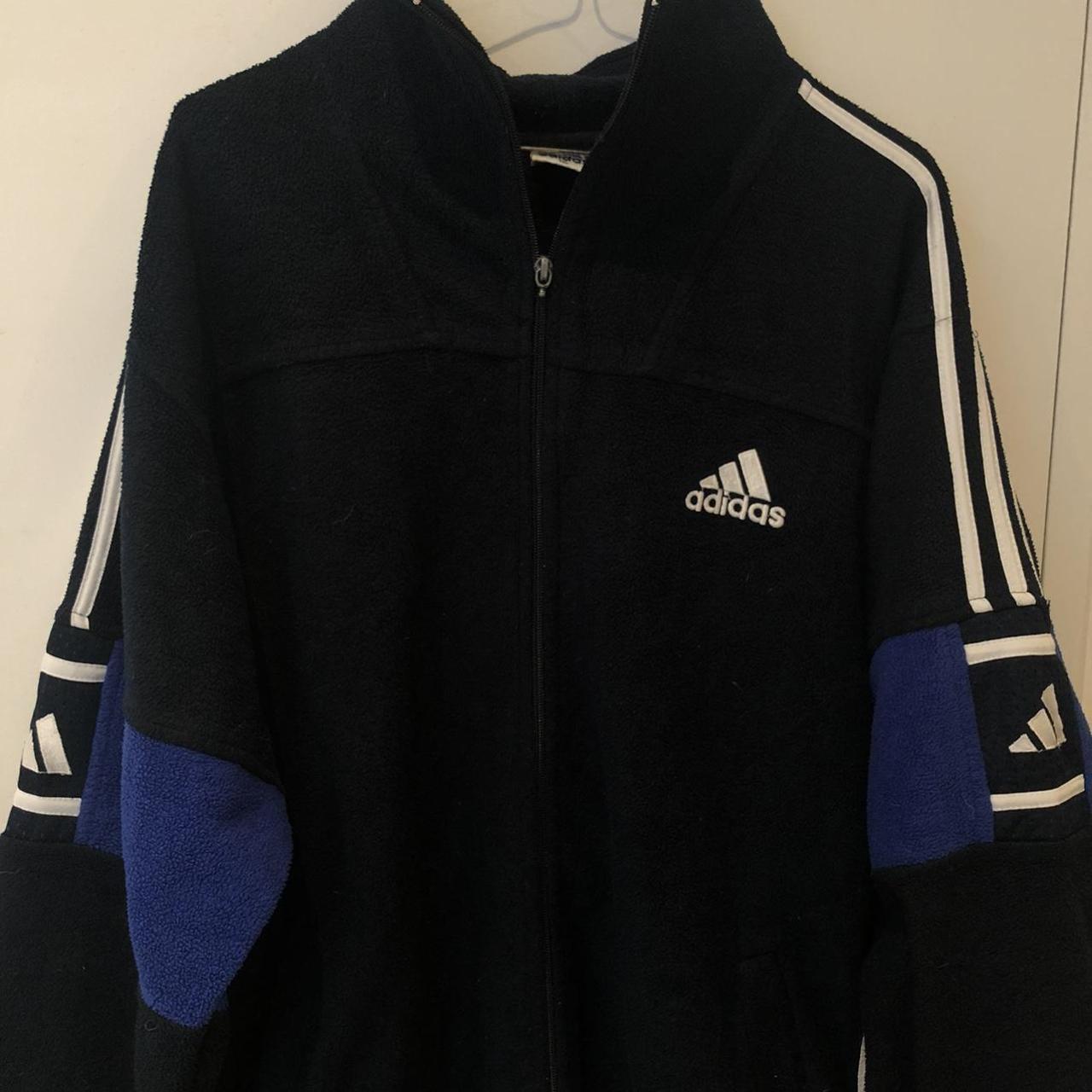 Adidas Men's Black and Blue Jumper | Depop