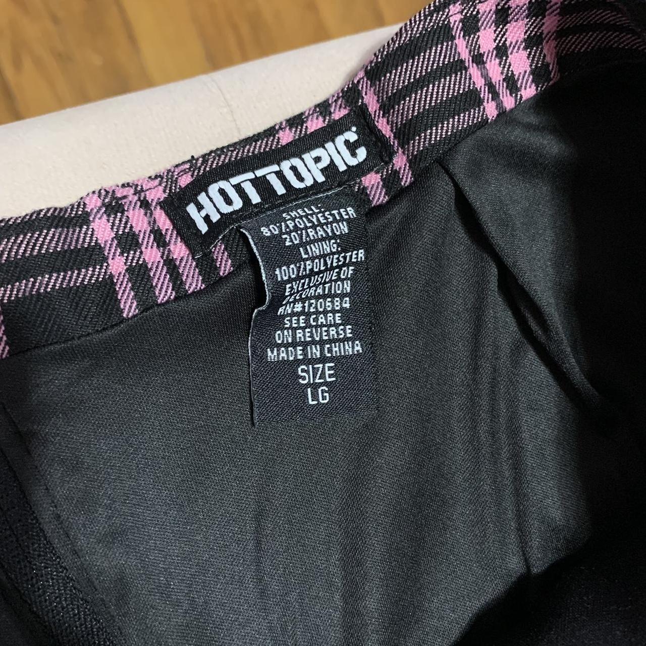 Pink And Black Pleated Mini Skirt - Depop