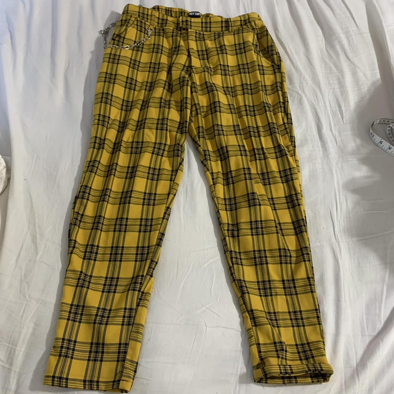 Yellow plaid pants Plus size 0 - Depop