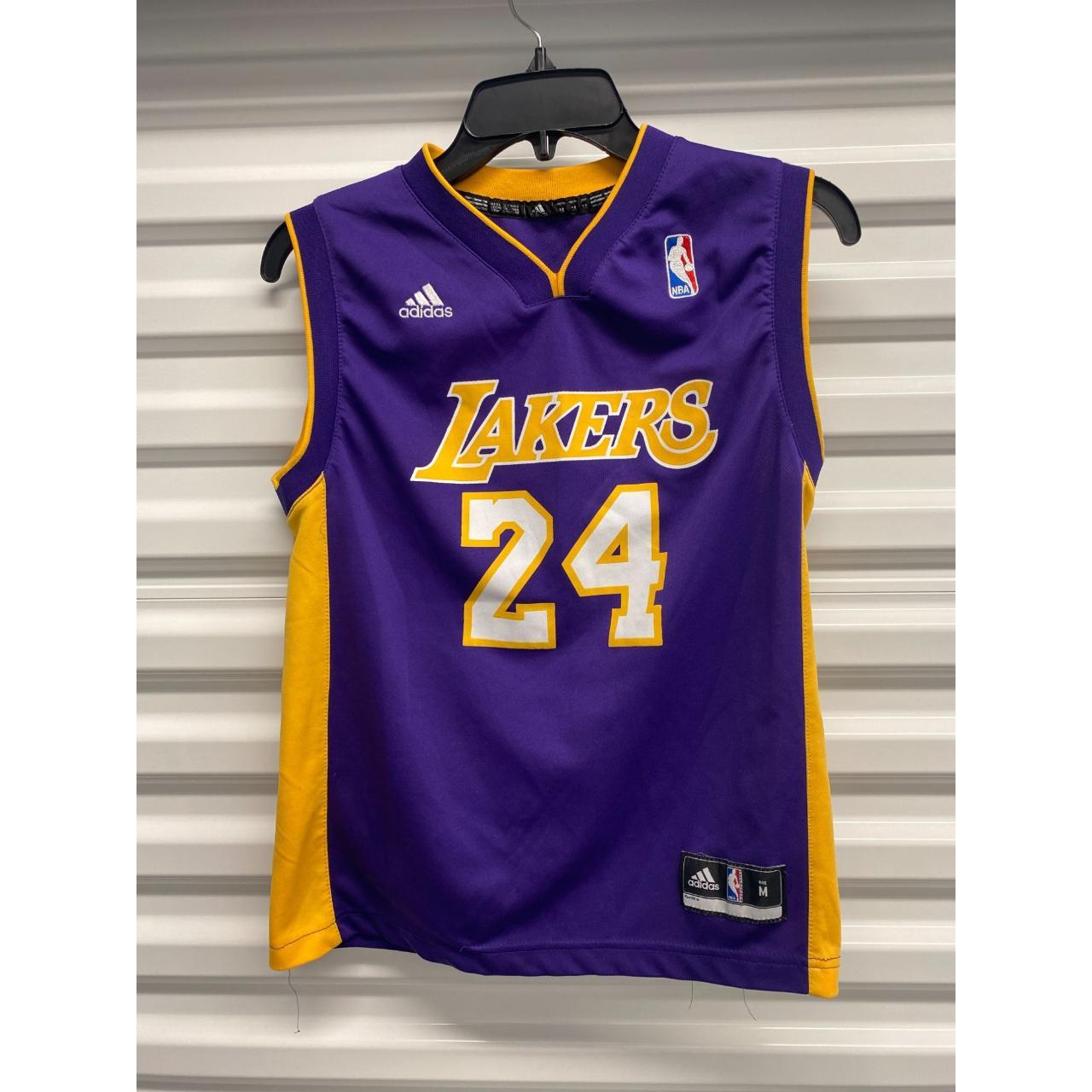 LA Lakers No 24 Kobe Bryant purple Adidas NBA - Depop