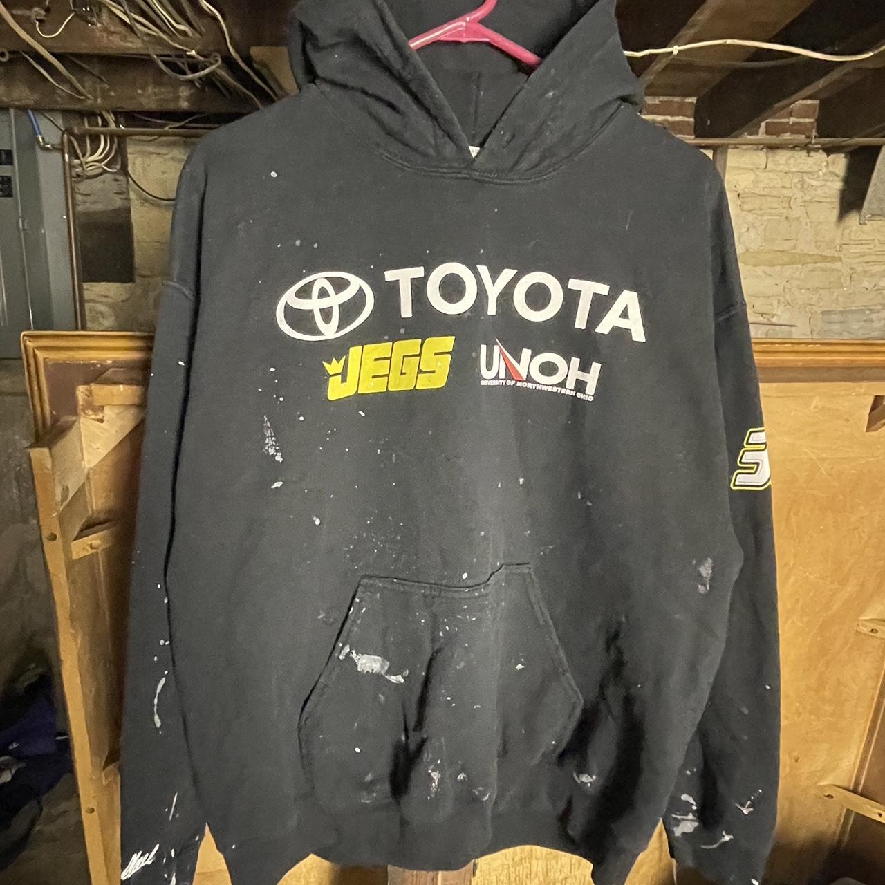 Vintage Y2K Toyota Racing Trd Paint Splatter Hoodie... - Depop