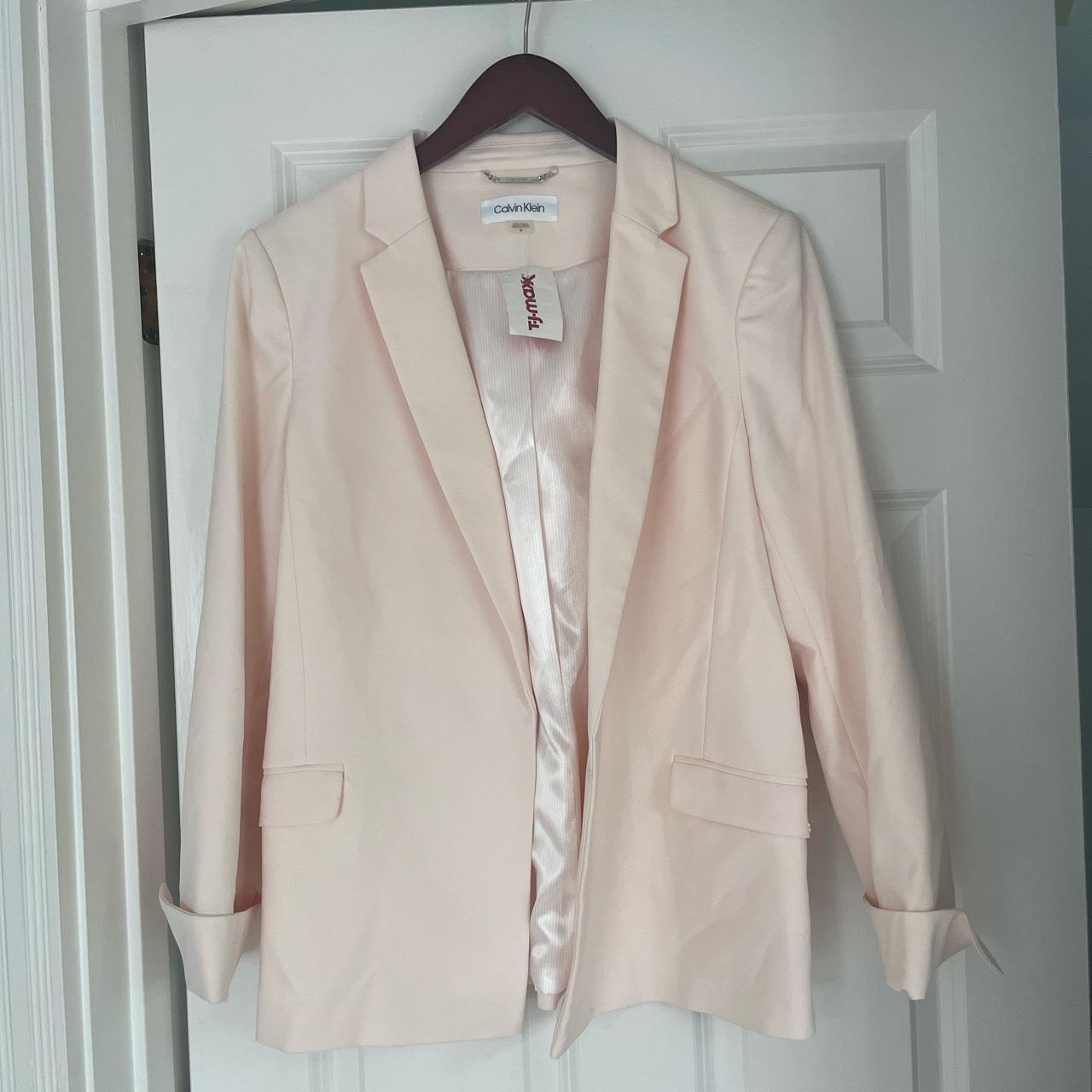 Calvin Klein blush pink blazer size 16 NWT never worn - Depop