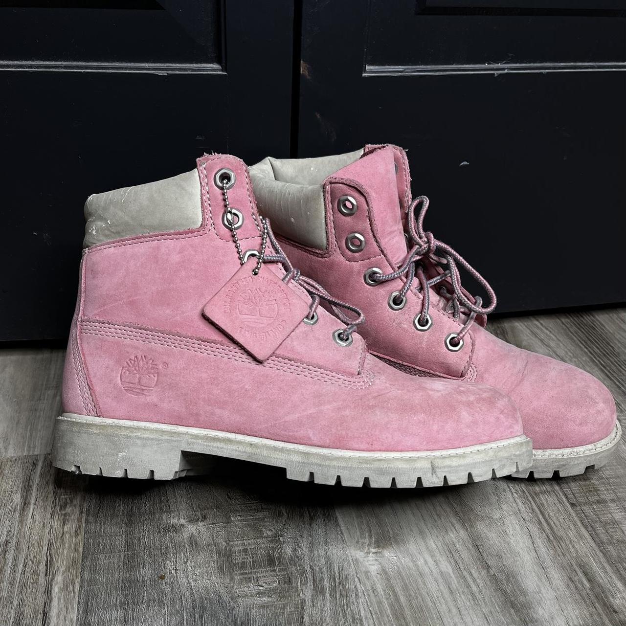 Womens pink timberland on sale boots size 8