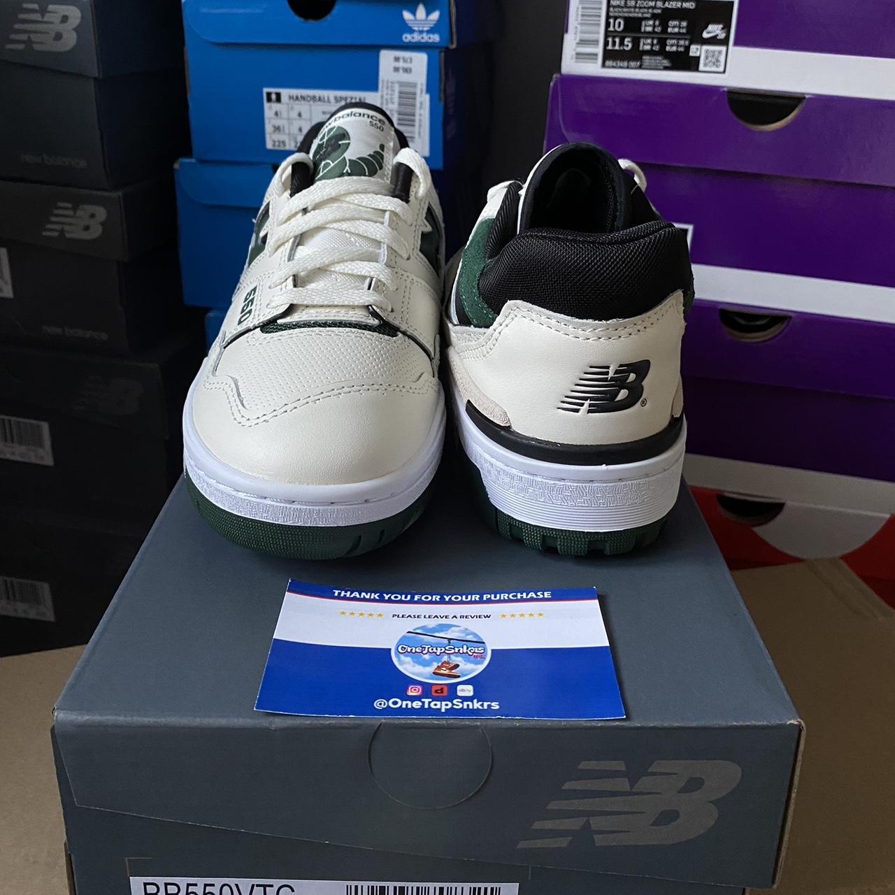 New Balance 550 Sea Salt Pine Green Sizes... Depop
