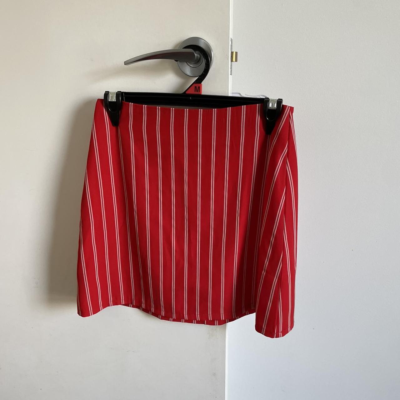 Princess polly red stripped mini skirt Worn once... Depop