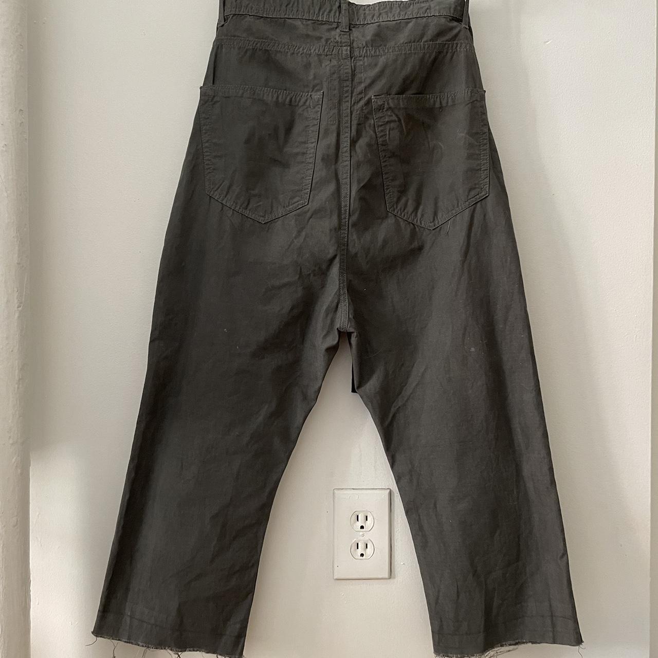 rick owens dark shadow lightweight drop crotch grey... - Depop