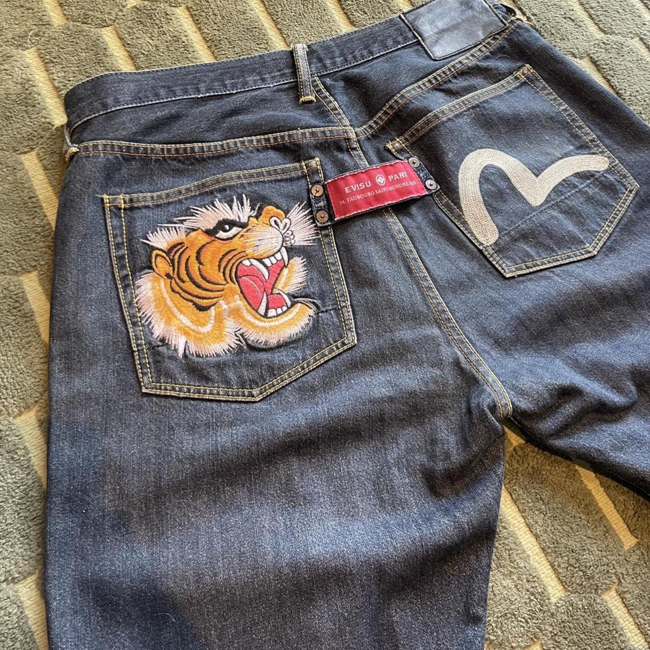 Evisu dragon embroidered jeans Vintage age jeans... - Depop