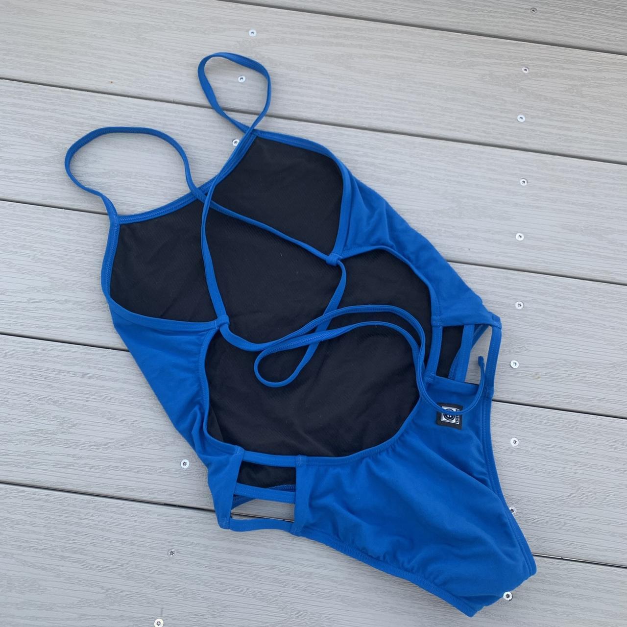 Jolyn Nico 3 Swim Onesie One Piece Blue Bathing... Depop