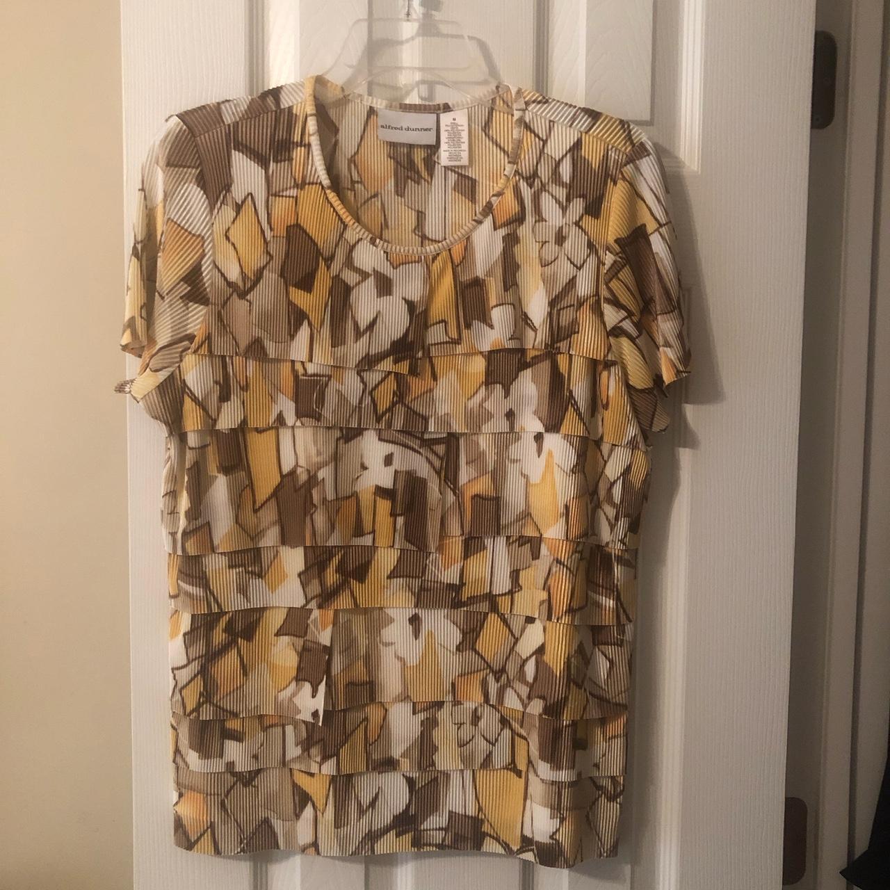 Alfred Dunner Women's Yellow and Brown Blouse