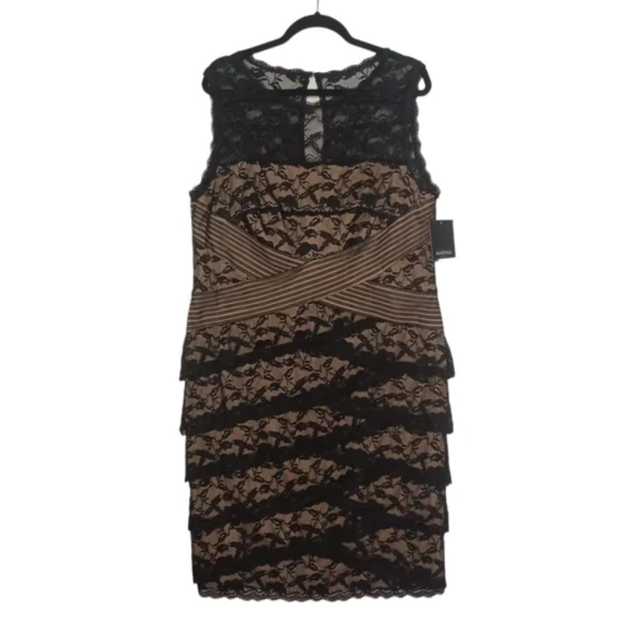 Marina sleeveless best sale lace sheath dress