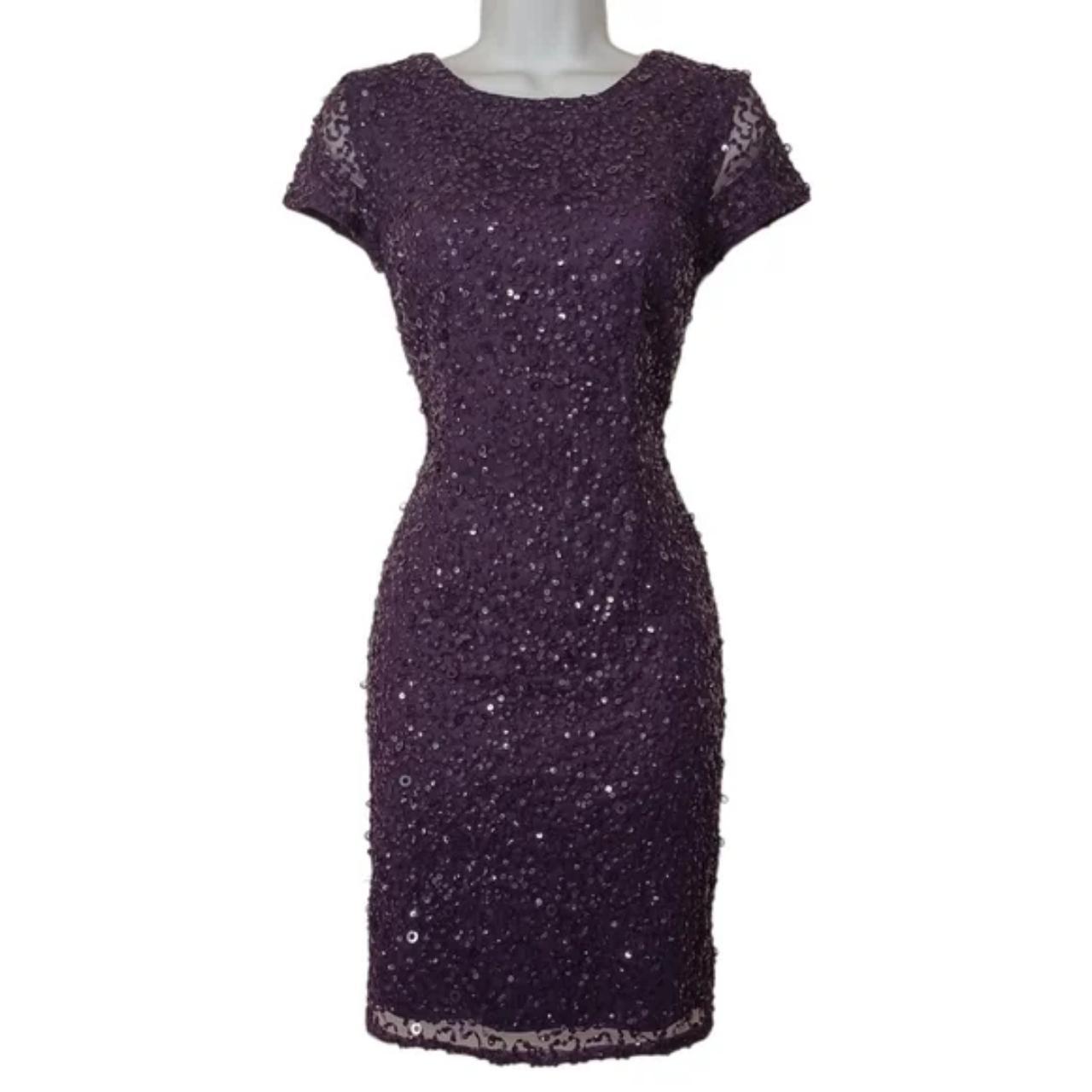 Adrianna papell purple sequin dress best sale