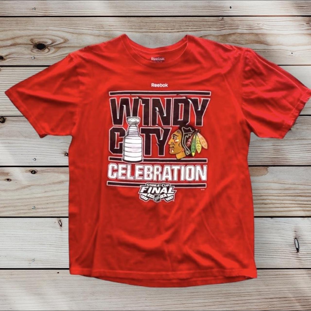 Chicago Blackhawks Reebok 2015 Stanley Cup Champions Celebration Shirt