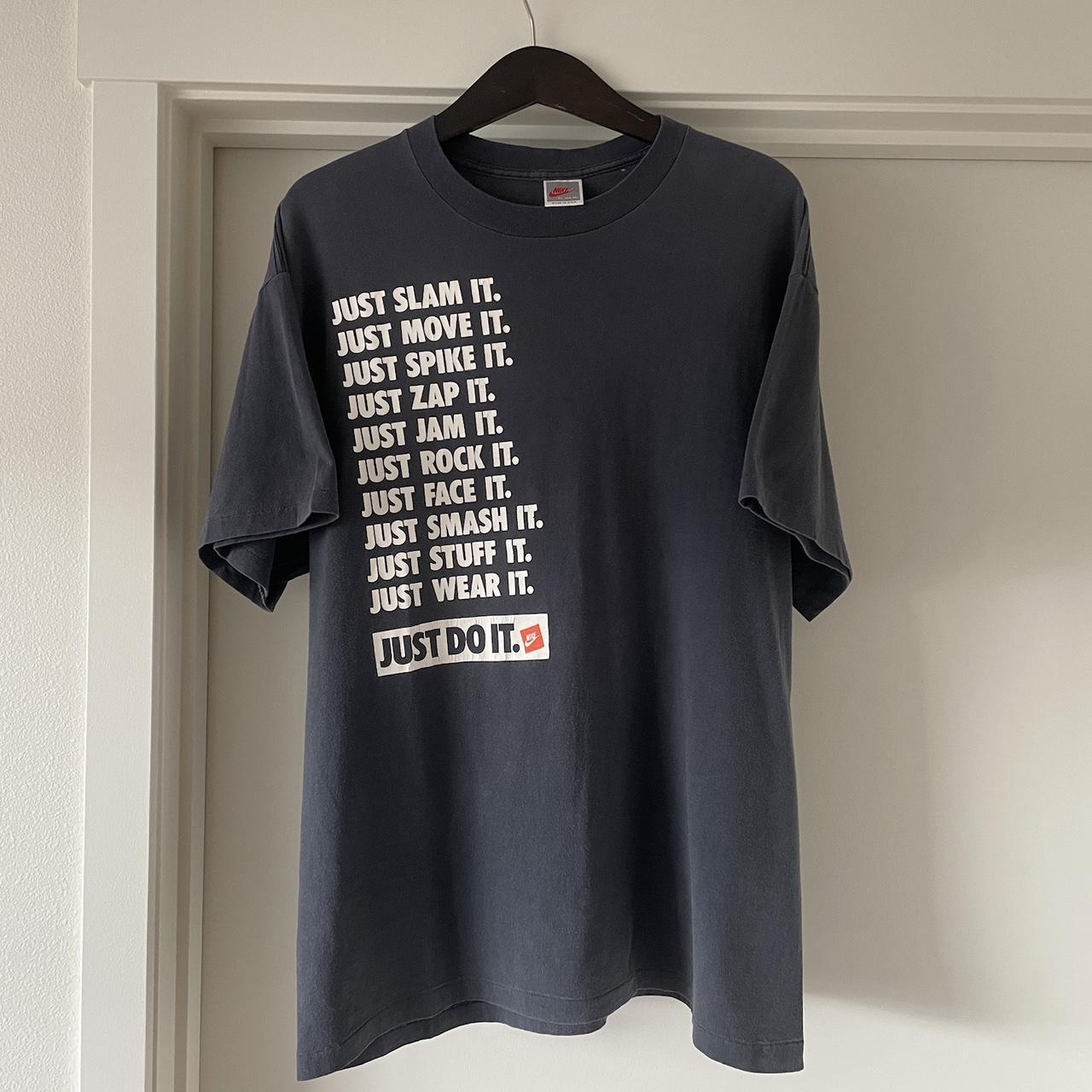 80s 90s Nike Just Do It Grey Label Single Stitch | Depop