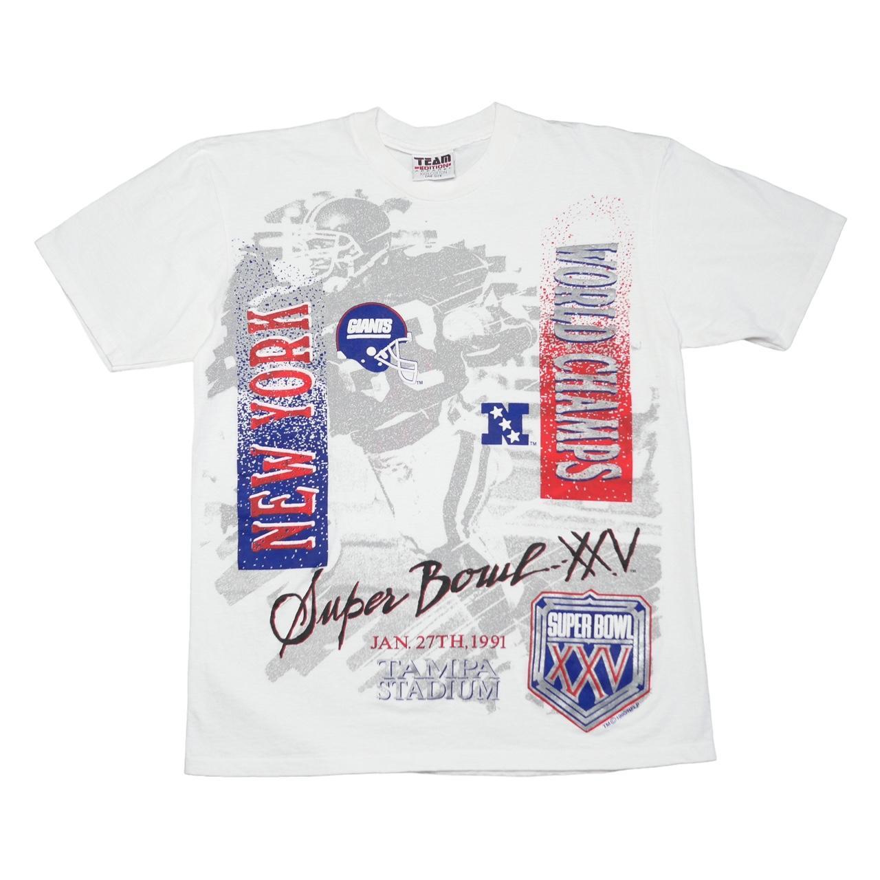 Vintage New York Giants Football 1991 Super Bowl T - Depop