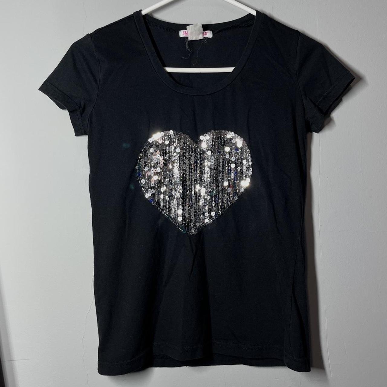 Women's Black and Silver T-shirt | Depop