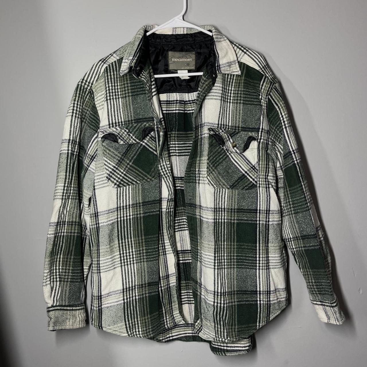 Wrangler Men's Green and White Shirt | Depop