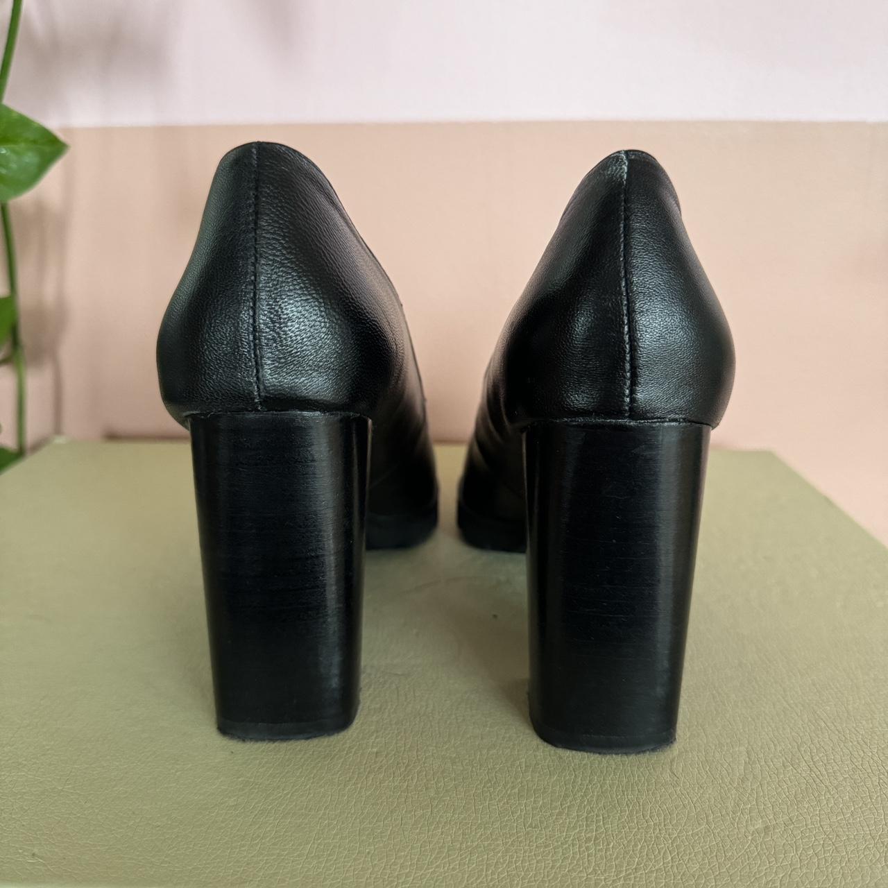 ADRIENNE VITTADINI Women's Black Leather Heels with - Depop
