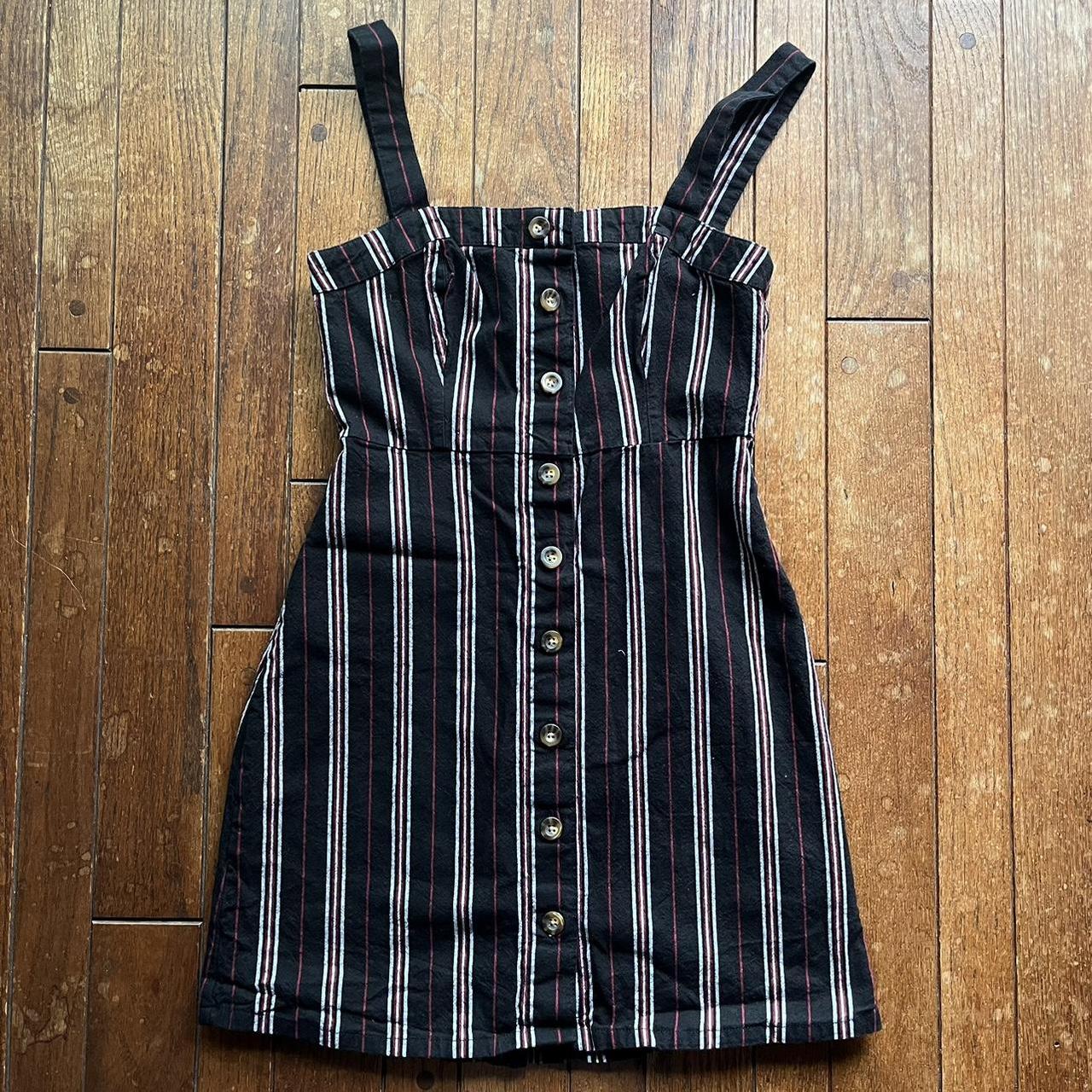 STRIPED BUTTON-UP DRESS. Made by Hollister. This - Depop