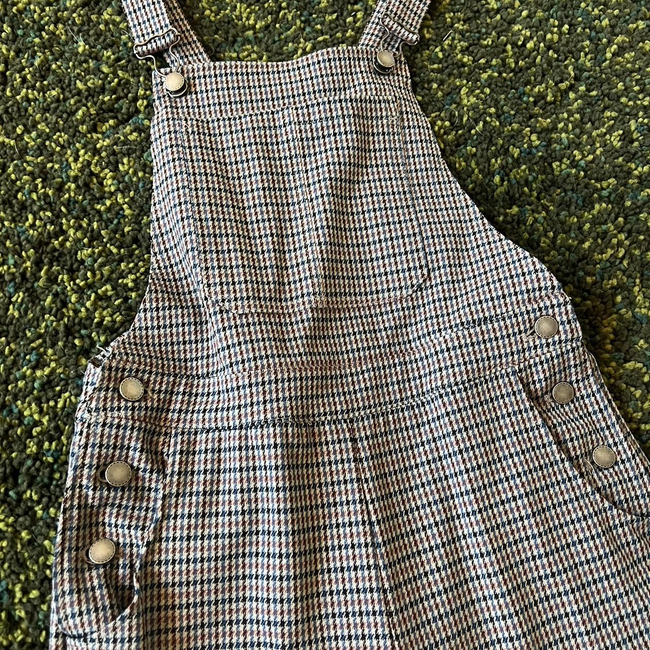 Zara Women's Blue and Red Dungareesoveralls Depop