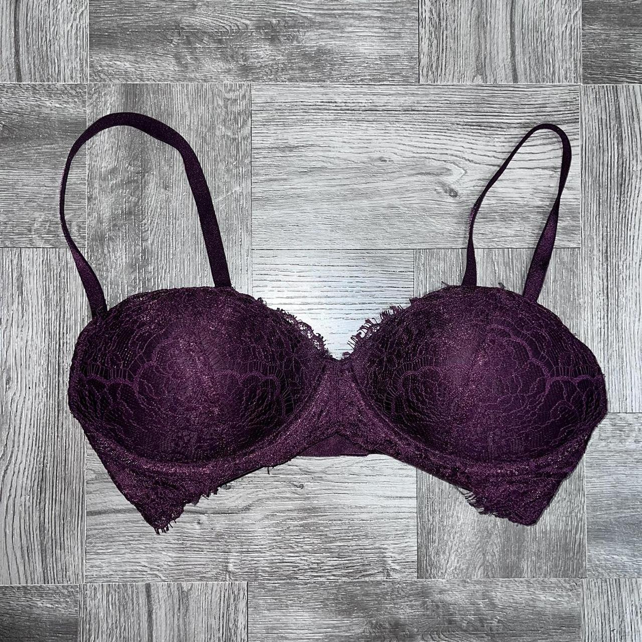 Victoria's Secret burgundy purple wireless bra size - Depop