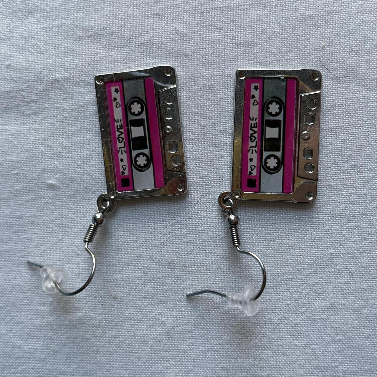 blue & pink rubber spike earrings major nostalgia - Depop